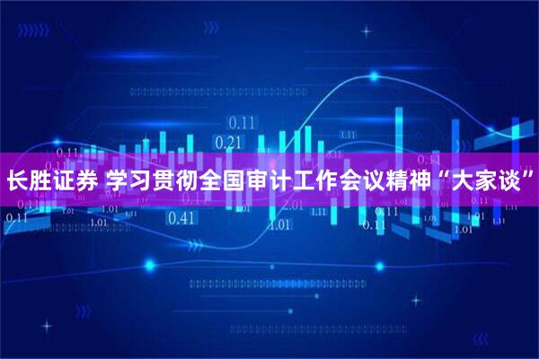 长胜证券 学习贯彻全国审计工作会议精神“大家谈”